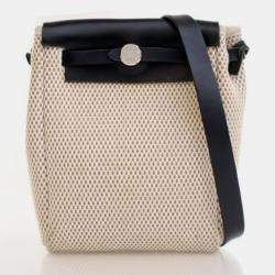 Pre Owned Hermes Noir Toile Herbag TPM
