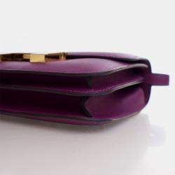 Pre Owned Hermes Mini Constance 18 Anemone Evercolor Shoulder Bag