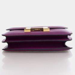 Pre Owned Hermes Mini Constance 18 Anemone Evercolor Shoulder Bag