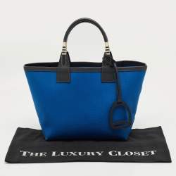 Pre Owned Hermes Bleu de France/Caban Militaire Canvas and Swift Leather Steeple 25 Bag
