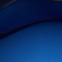 Pre Owned Hermes Bleu de France/Caban Militaire Canvas and Swift Leather Steeple 25 Bag