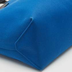 Pre Owned Hermes Bleu de France/Caban Militaire Canvas and Swift Leather Steeple 25 Bag
