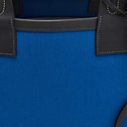 Pre Owned Hermes Bleu de France/Caban Militaire Canvas and Swift Leather Steeple 25 Bag