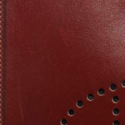 Pre Owned Hermes Rouge Grenat Box Calf Long Strap Evelyne TPM Bag
