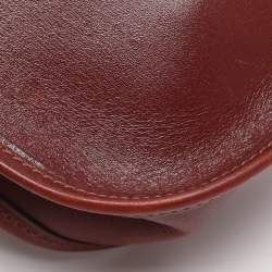 Pre Owned Hermes Rouge Grenat Box Calf Long Strap Evelyne TPM Bag