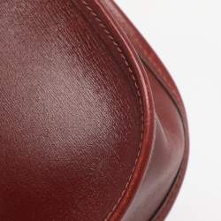 Pre Owned Hermes Rouge Grenat Box Calf Long Strap Evelyne TPM Bag