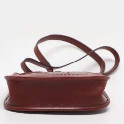 Pre Owned Hermes Rouge Grenat Box Calf Long Strap Evelyne TPM Bag