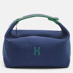 Pre Owned Hermes Marine Canvas Large Bride-a-Brac Pouch