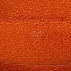 Pre Owned Hermes Videpoches Orange Togo Leather Shoulder Bag 