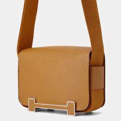 Pre Owned Hermes Geta Camel Chevre Myzore Goatskin Bag