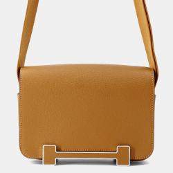 Pre Owned Hermes Geta Camel Chevre Myzore Goatskin Bag