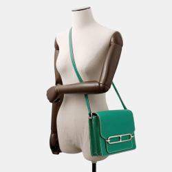 Pre Owned Hermes Sac Roulis Size 23 Vert Vertigo Evercolor Bag 