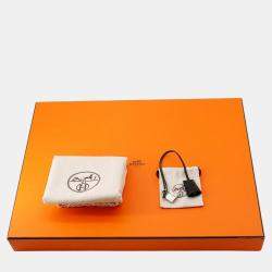 Pre Owned Hermes Herbag Zip Size PM Pegasus Pop Black/Blue Indigo/Ecru Toile H Vache Hunter Leather 