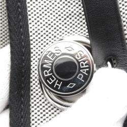 Pre Owned Hermes Herbag Zip Size PM Pegasus Pop Black/Blue Indigo/Ecru Toile H Vache Hunter Leather 
