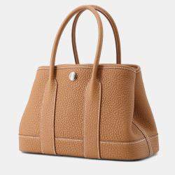 Pre Owned Hermes Neo Garden Size 23 Gold Negonda Leather  Bag 