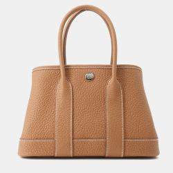 Pre Owned Hermes Neo Garden Size 23 Gold Negonda Leather  Bag 