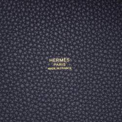 Pre Owned Hermes Picotin Lock 18 Blue Nuit Taurillon Clemence 