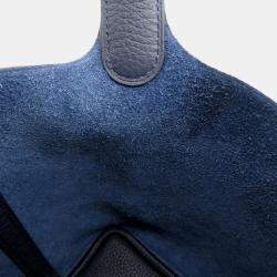 Pre Owned Hermes Picotin Lock 18 Blue Nuit Taurillon Clemence 
