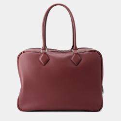 Pre Owned Hermes Plume Size 32 Rouge H Swift Leather Bag