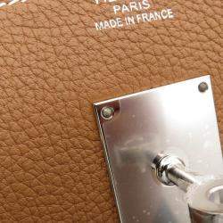 Pre Owned Hermes Kelly Maxi 42 Gold Togo Leather Bag