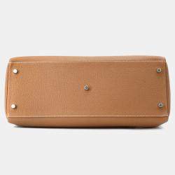 Pre Owned Hermes Kelly Maxi 42 Gold Togo Leather Bag