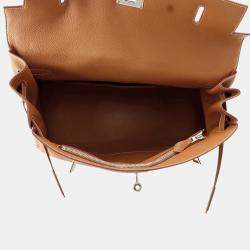 Pre Owned Hermes Kelly Maxi 42 Gold Togo Leather Bag