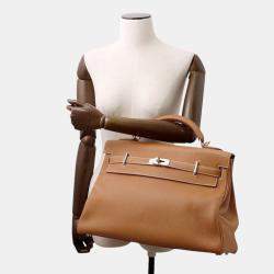Pre Owned Hermes Kelly Maxi 42 Gold Togo Leather Bag
