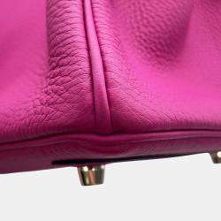Pre Owned Hermes Birkin Rose Purple 30 Togo Leather Bag 