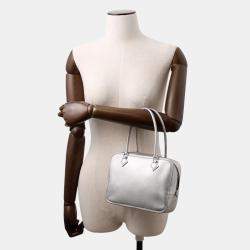 Pre Owned Hermes Plume Olympic Limited Size Mini Silver Chevre Myzore Goatskin Bag