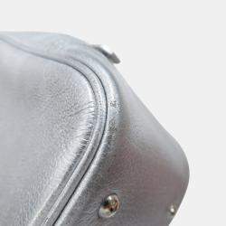 Pre Owned Hermes Plume Olympic Limited Size Mini Silver Chevre Myzore Goatskin Bag