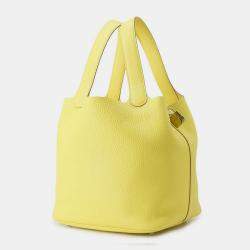 Pre Owned Hermes Picotin Lock Lime Taurillon Clemence MM