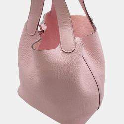Pre Owned Hermes Picotin Lock Rose Sakura Taurillon Clemence PM