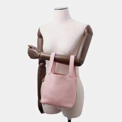 Pre Owned Hermes Picotin Lock Rose Sakura Taurillon Clemence PM