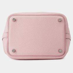 Pre Owned Hermes Picotin Lock Rose Sakura Taurillon Clemence PM
