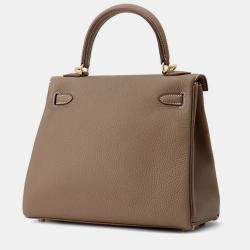 Pre Owned Hermes Kelly Retourne Etoupe Togo Leather 25