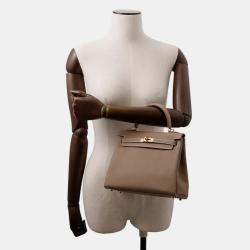 Pre Owned Hermes Kelly Retourne Etoupe Togo Leather 25