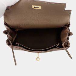 Pre Owned Hermes Kelly Retourne Etoupe Togo Leather 25