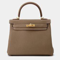 Pre Owned Hermes Kelly Retourne Etoupe Togo Leather 25