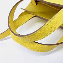 Pre Owned Hermes Halzan  Yellow Leather Bag