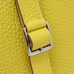Pre Owned Hermes Halzan  Yellow Leather Bag