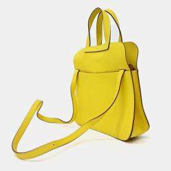 Pre Owned Hermes Halzan  Yellow Leather Bag