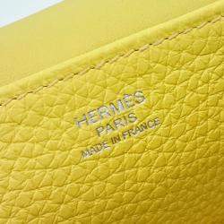 Pre Owned Hermes Halzan  Yellow Leather Bag