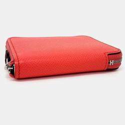 Pre Owned Hermes Orange Leather Silky Half Wallet