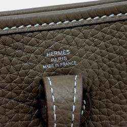 Pre Owned Hermes Evelyn 16 Brown Grey Leather Bag