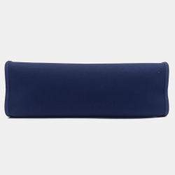 Pre Owned Hermes New Zip Herbag Small Blue Brown Fabric and Leather Bag