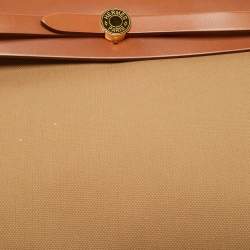 Pre Owned حقيبة هيرميس هيرباج 31 قماش تويلي إيكرو/طبيعي جلدي عجل فاش