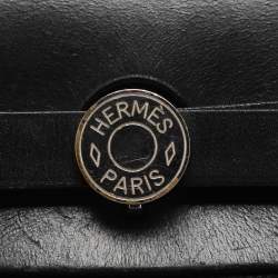 Pre Owned Hermes Black Coated Canvas and Leather Limited Edition Herbag Zip 31 Bag