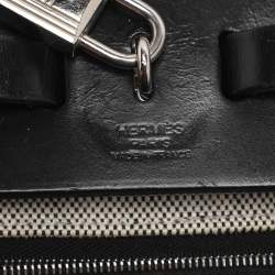 Pre Owned Hermes Black Coated Canvas and Leather Limited Edition Herbag Zip 31 Bag