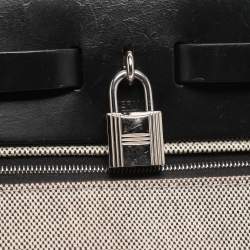 Pre Owned Hermes Black Coated Canvas and Leather Limited Edition Herbag Zip 31 Bag