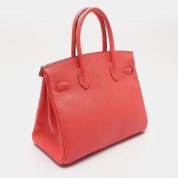 Pre Owned Hermes Birkin 30 Rouge Pivoine Epsom Leather Tote Bag